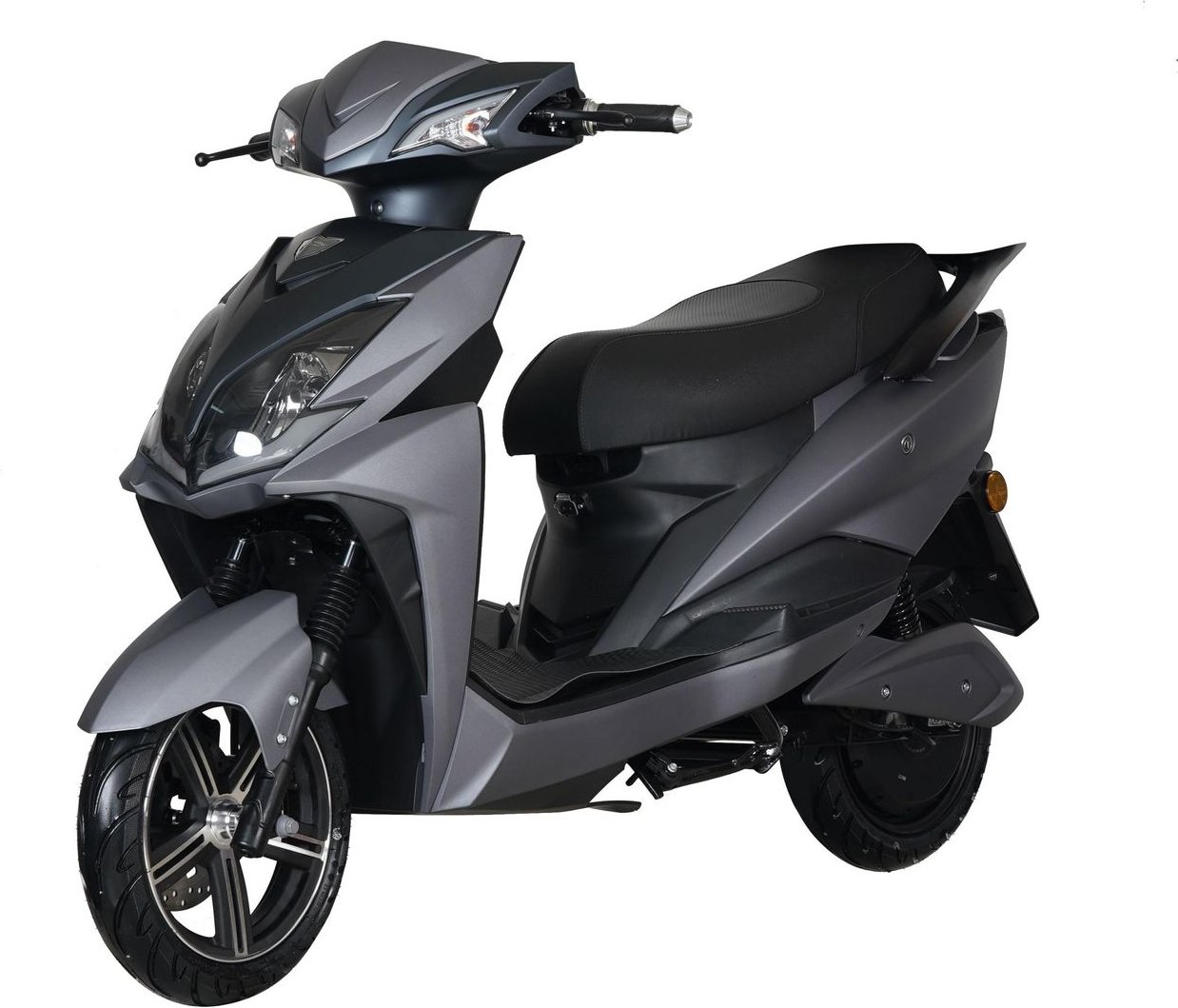 E-Motorroller e-Adler 45 kmh, mattgrau, 1 Akku, mit Top Case, GT Union