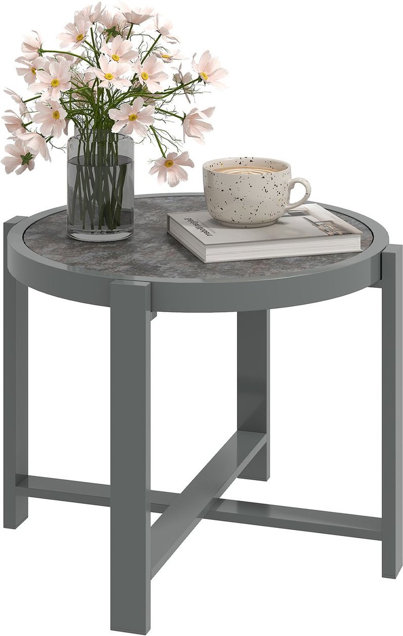 Beistelltisch Gartentisch Rund wetterfest Aluminium Balkontisch