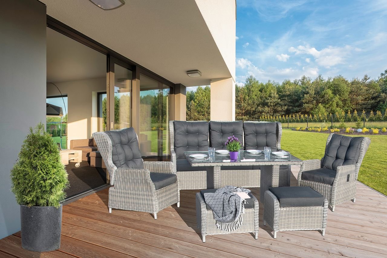 18tlg. Dining-Lounge "Canelli" - Grau-Mix