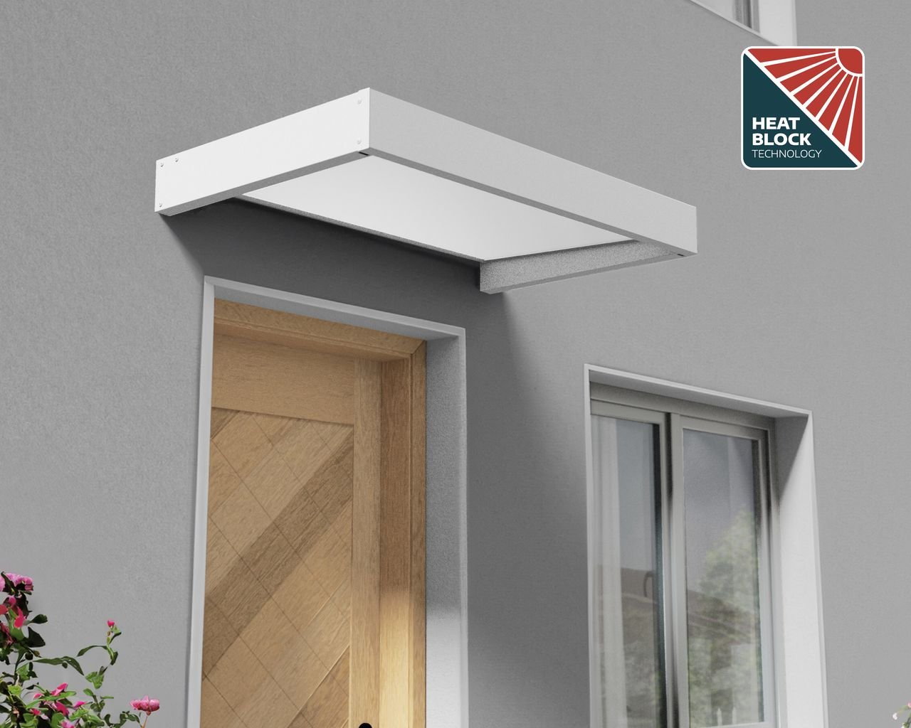 Vordach Sophia 1600 Alu Weiss 95x160cm