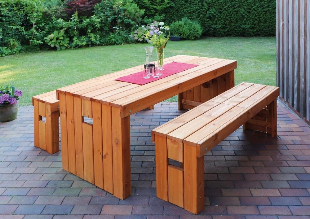 Promadino Holz-Garnitur Rotterdam honigbraun