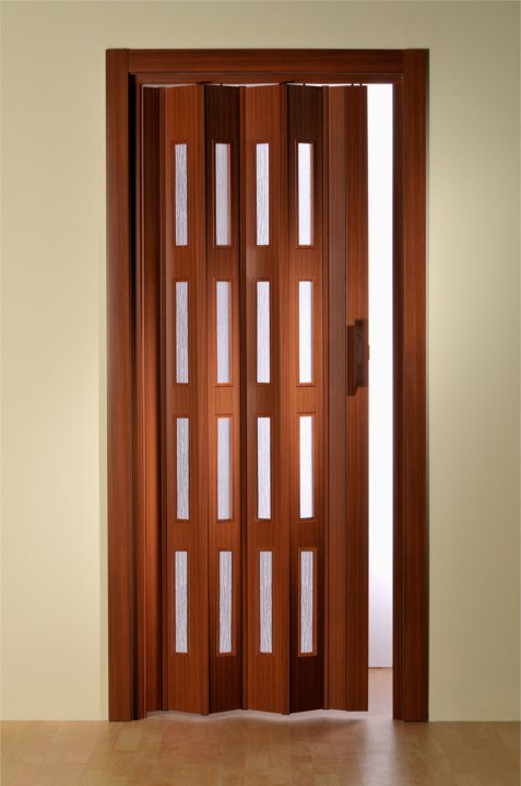 Luciana Falttür Mahagoni mit 4 Fenster