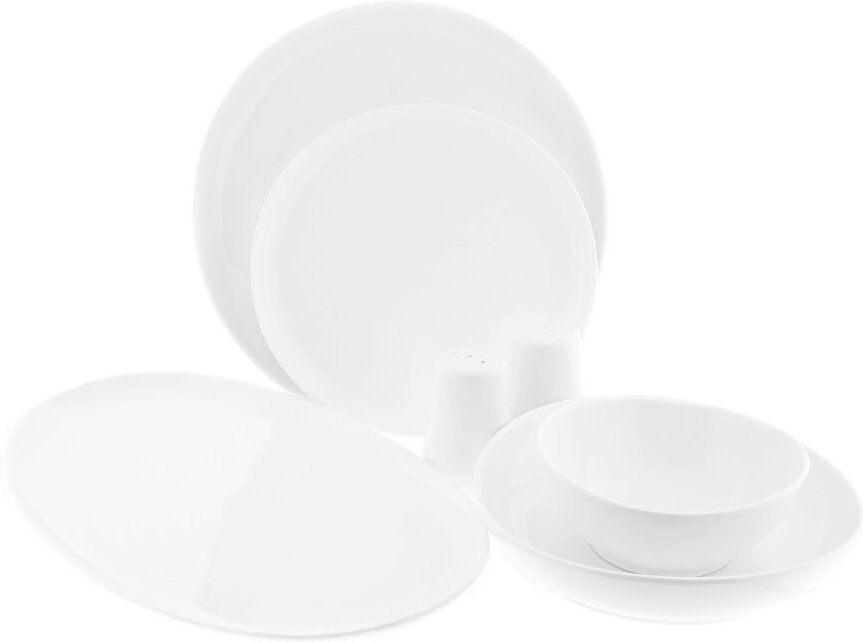 Arte 27 Tlg. Tafelservice für 6 Personen aus Porzellan Geschirr-Set in Weiß