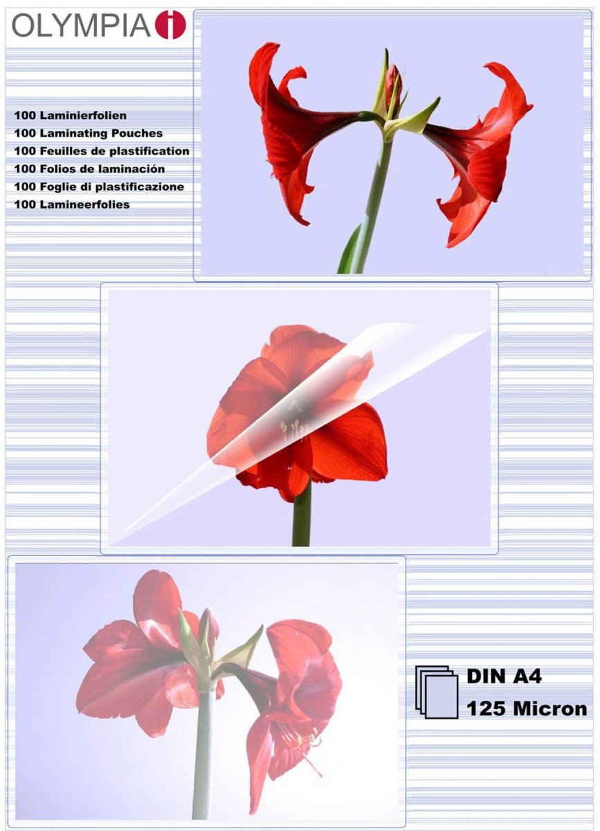 Laminierfolien OLYMPIA DIN A4 125µ, 100er