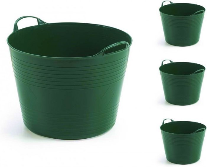 Set: 4 x Kreher Flexibler Mehrzweckkorb 42 Liter (Grün)