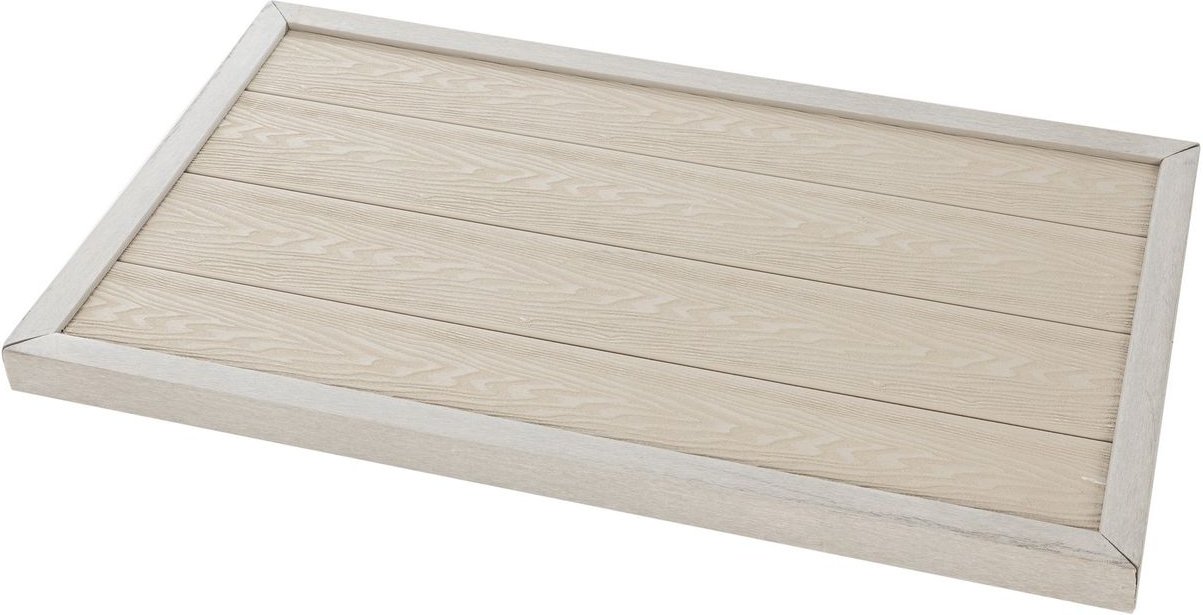 Outdoor-Bodenelement WPC für Solarduschen & Poolleitern - Lichtgrau