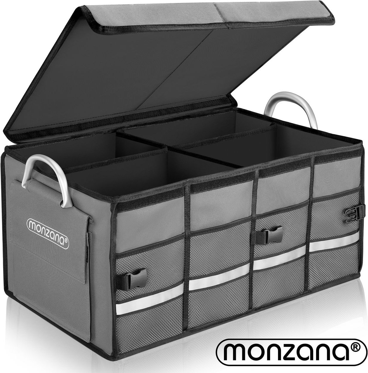 monzana Kofferraumtasche Grau 60x35x30cm