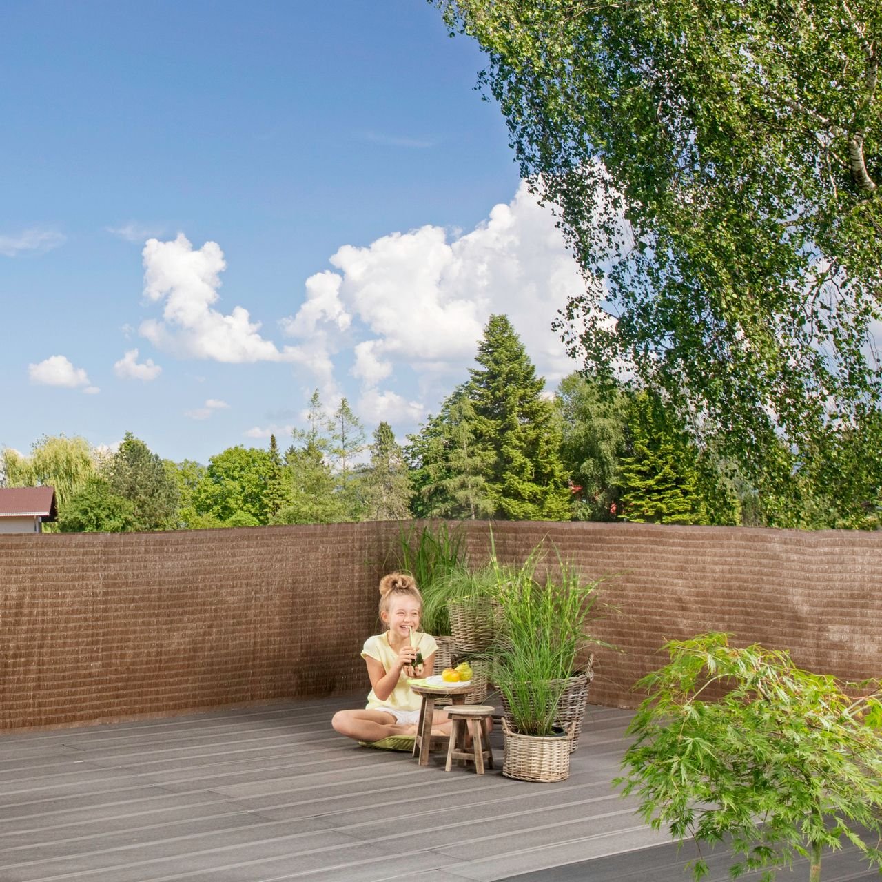 Thumbnail - Sichtschutzm.Raffia 150x300cm braun