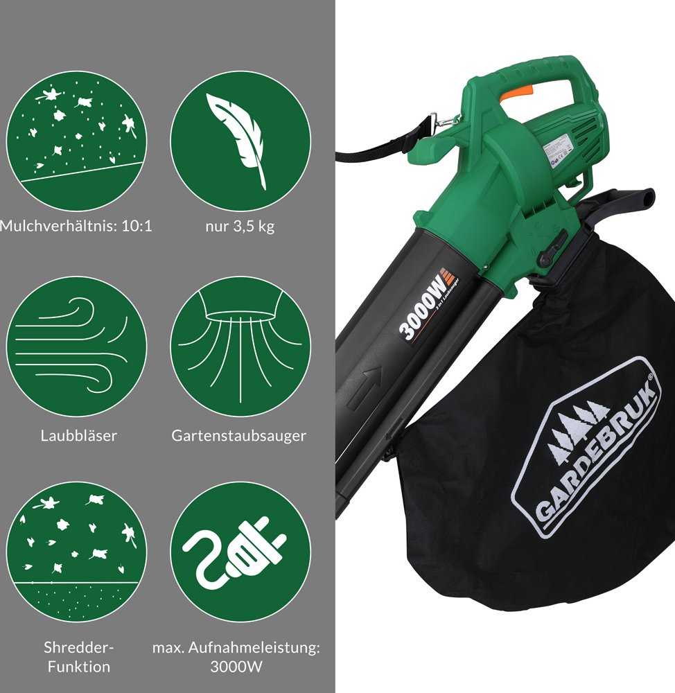 Elektrischer Laubsauger 3in1 TÜV Süd GS