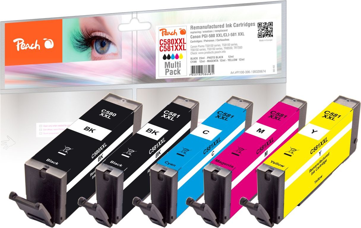Spar Pack Tintenpatronen ersetzt Canon PGI-580XXL, CLI-581XXL
