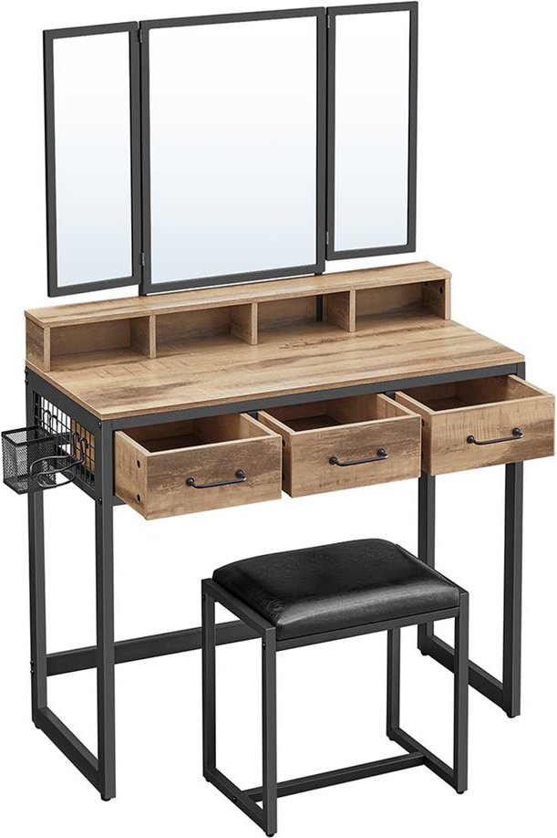 Schminktisch mit Hocker und Spiegel