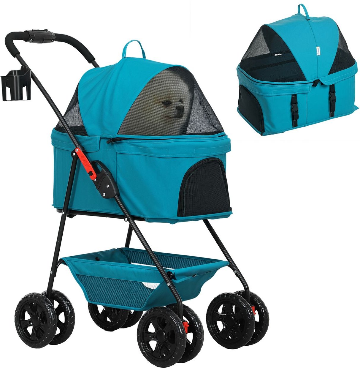 Thumbnail - Hundewagen 3 in 1 Hundebuggy Faltbar Hundebox, klappbar Transporttasche