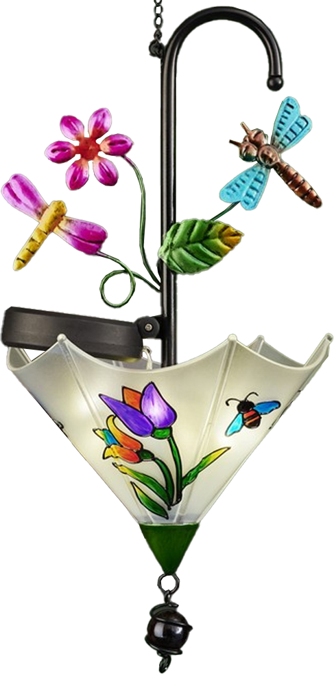 I-Glow LED-Solar-Hängeleuchte "Schirm" - Libelle