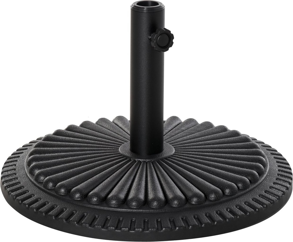 Sonnenschirmständer 15 kg 35-48 mm Sonnenschirmfuß für Garten Terrasse Balkon Zement Ø49 cm Schwarz
