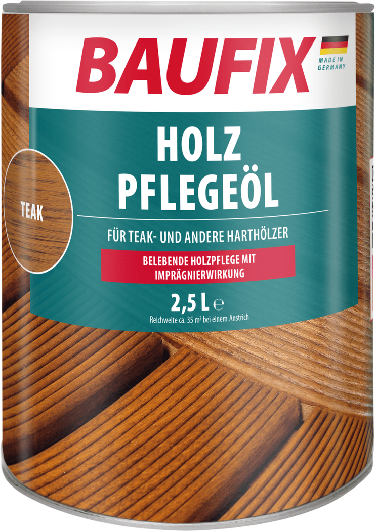 Holz-Pflegeöl teak seidenmatt, 2.5 Liter, Holzpflege