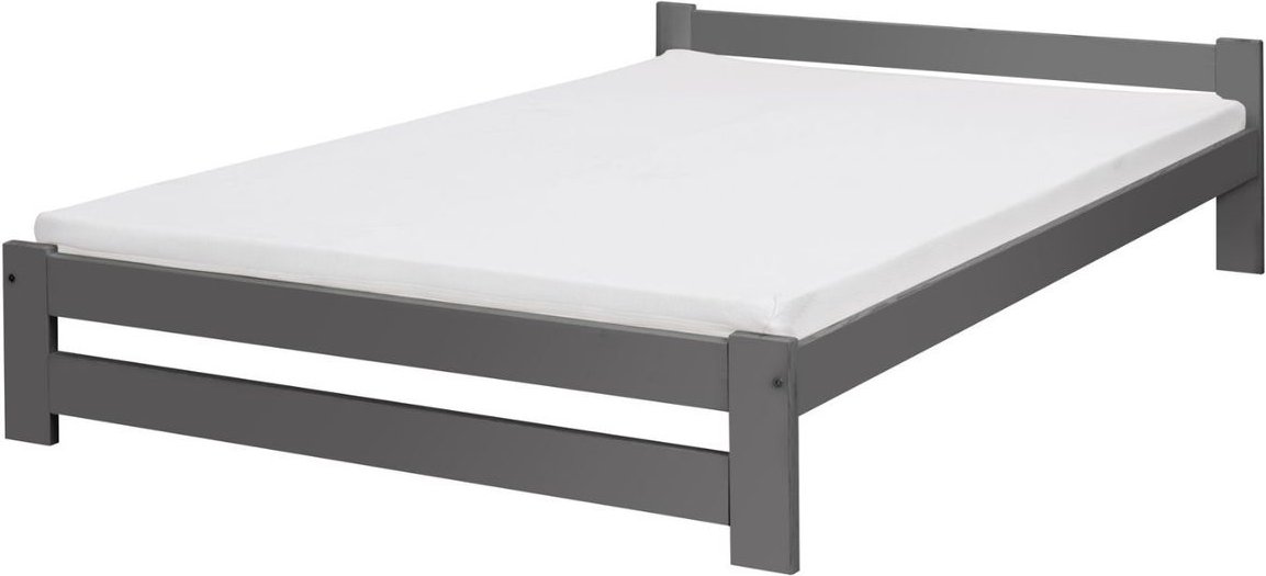 Bett Classico Holzbett Bettgestell mit Lattenrost Massivholz Kiefer 160 x 200 cm anthrazit