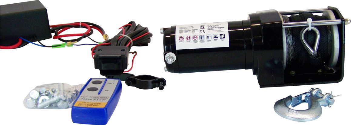Profi-Seilwinde 12 V, 2700 kg Synthetikseil