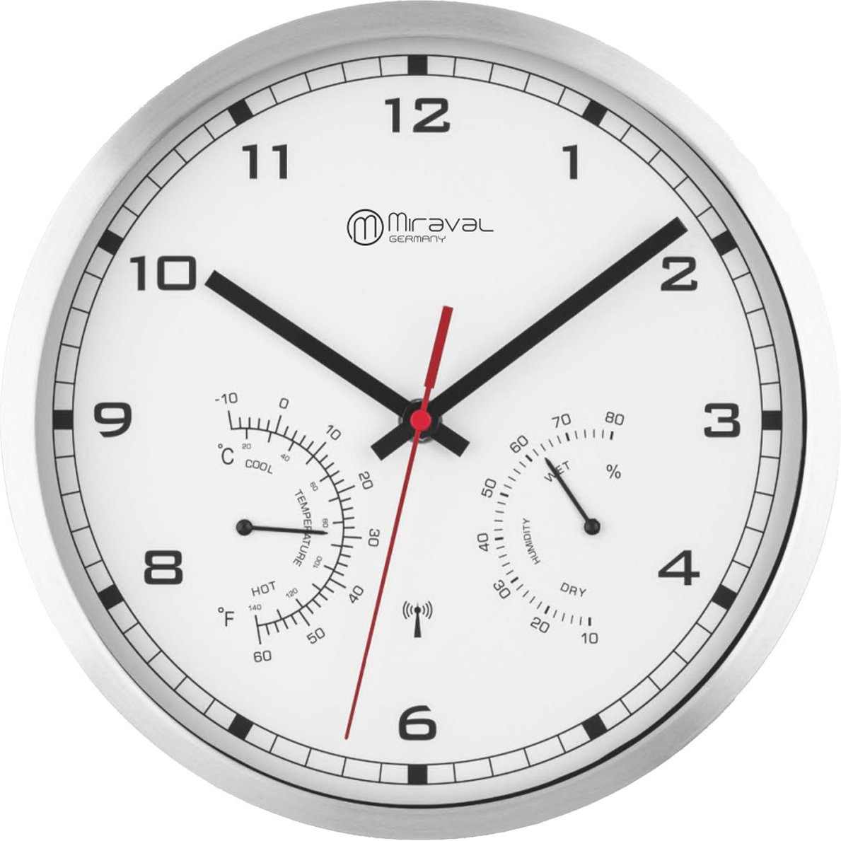Thumbnail - Miraval Funkwanduhr Thermo-/ Hygrometer - 4-MV6684-1