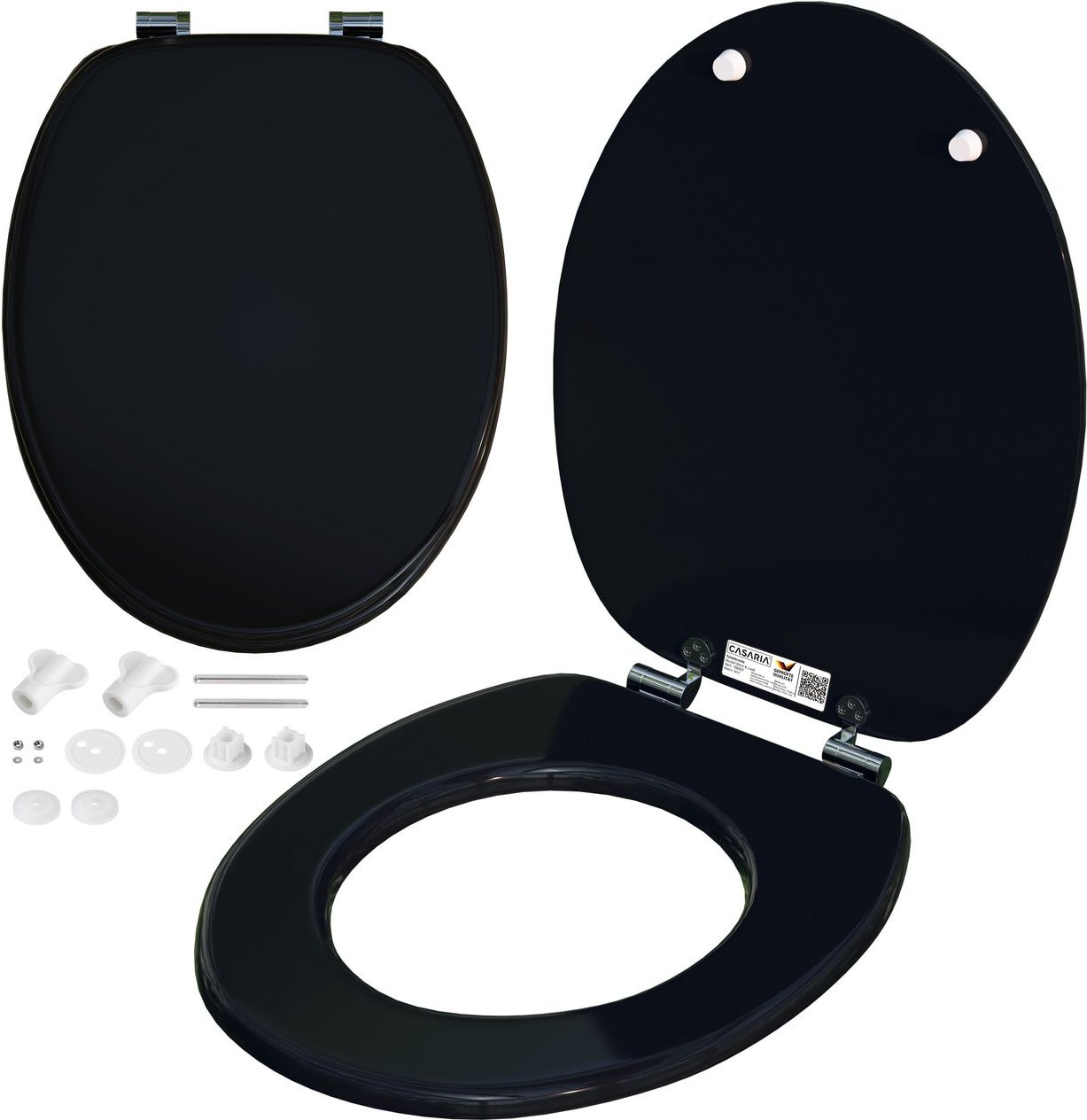 Thumbnail - Casaria Toilettensitz Schwarz mit Absenkautomatik