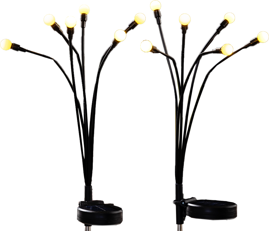 LED-Solar-Flexi-Gartenstecker 2er-Set - Leuchtkugeln Warmweiß