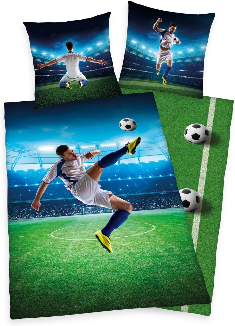 Fußball Bettwäsche Größe 80x80 + 135x200 cm