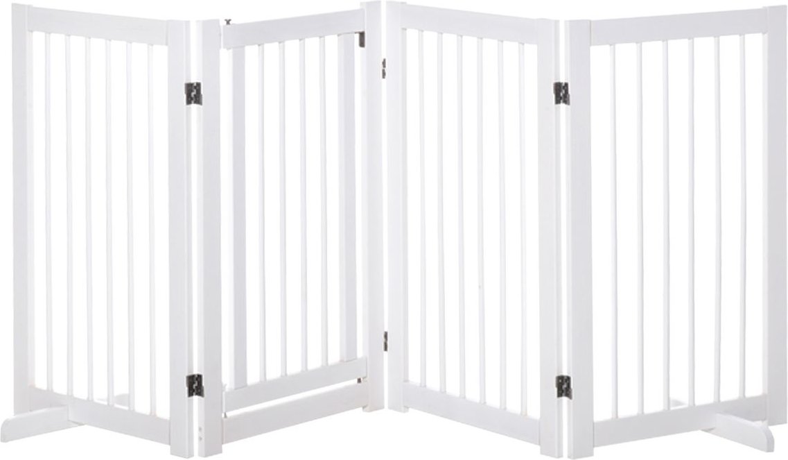 Absperrgitter Hunde 91 cm Schutzgitter aus Holz Hundegitter Freistehend