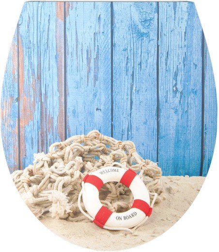 Duschwell Duroplast WC-Sitz Carving Printing Rettungsring