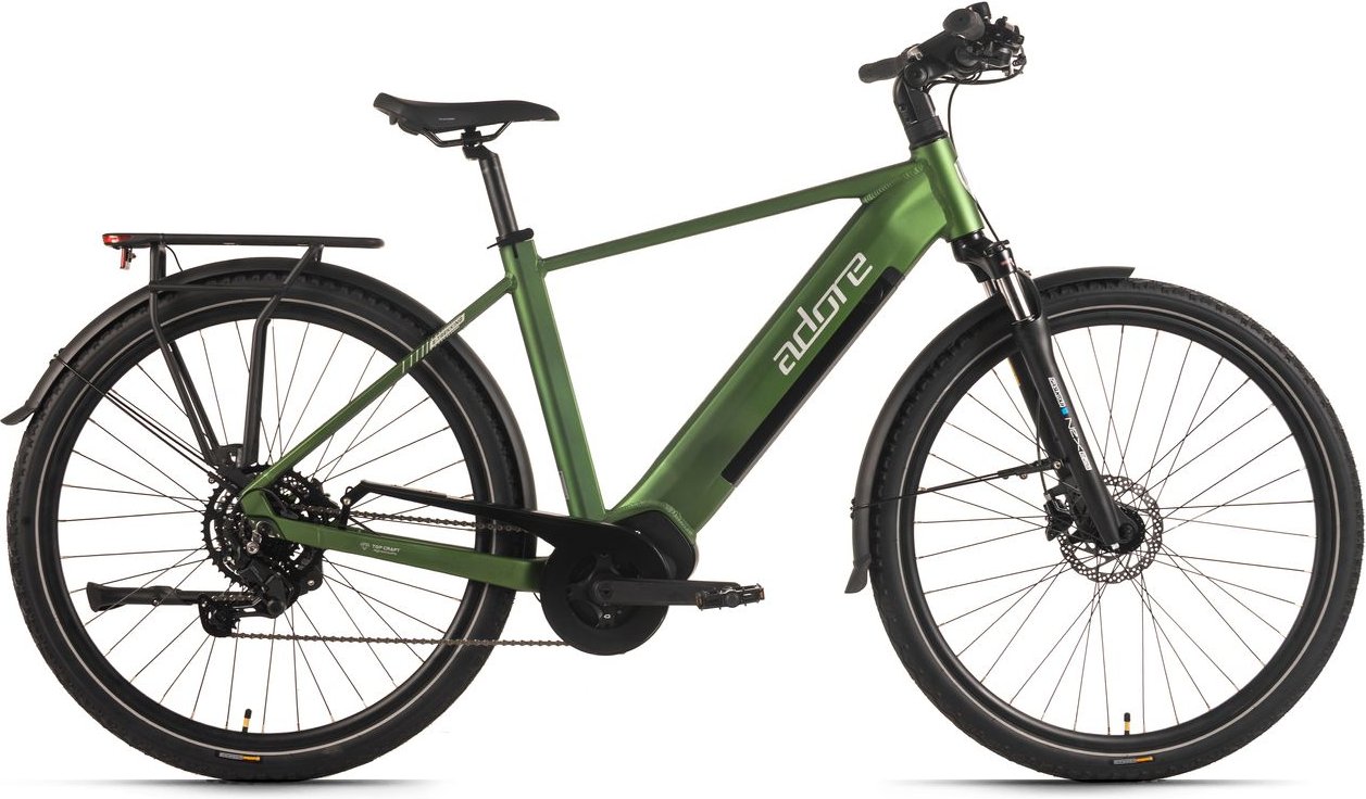 ADORE E-Trekkingbike 28" Alu Trekking E-Bike ATX-670 Mittelmotor 60NM / 15Ah Grün matt