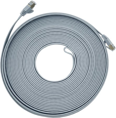 CAT7 Patchkabel Netzwerkkabel grau 30m flach