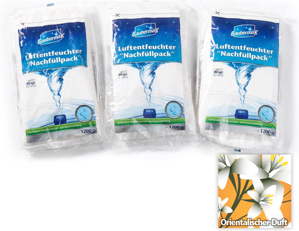 Luftentfeuchter Nachfüllpack mit Orientalischem Duft - 3er Pack