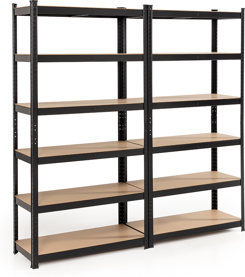 Schwerlastregal, 6 Ablagen je 105 kg belastbar, 180 x 90 x 40 cm, 2-er Set