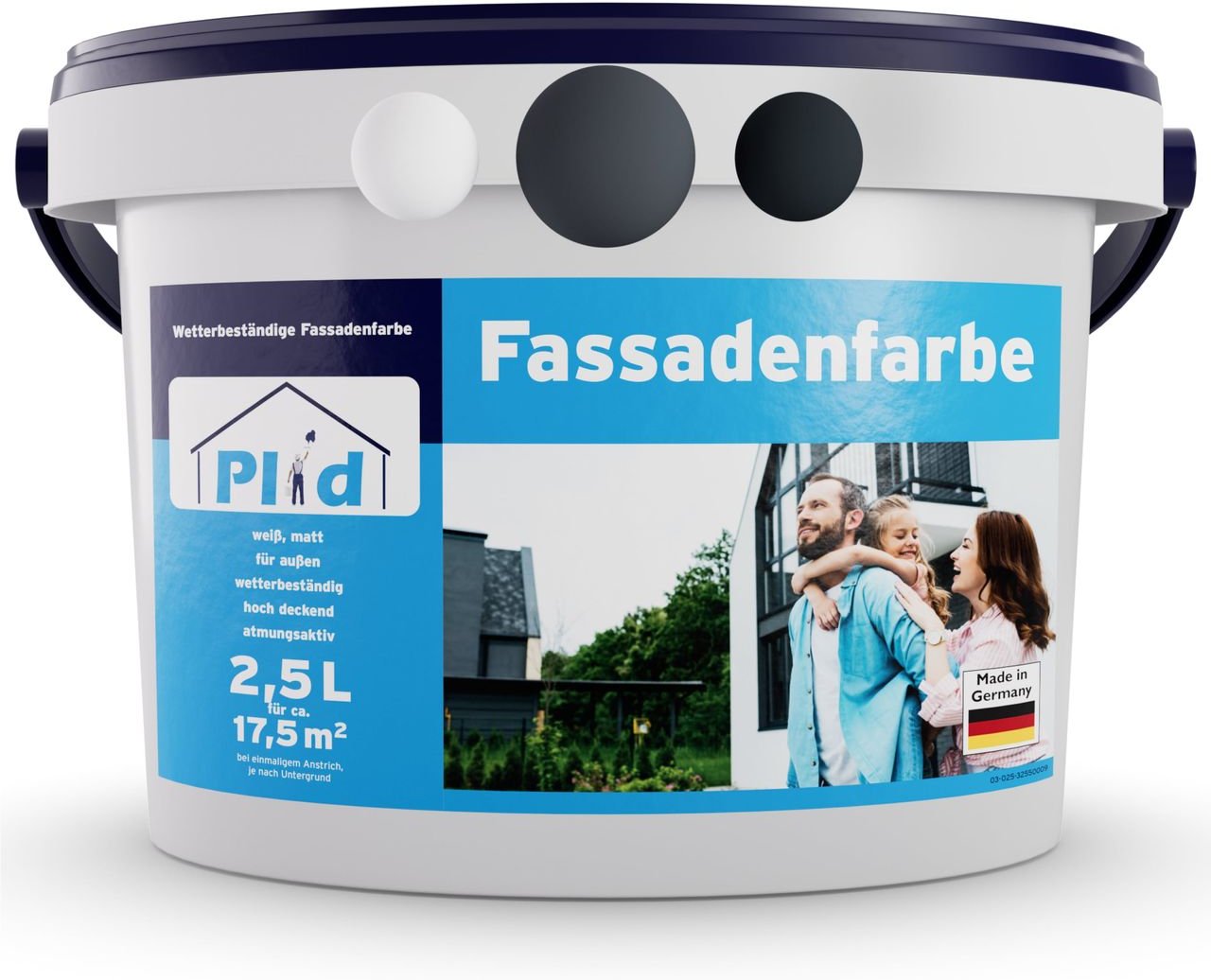 Fassadenfarbe Schiefergrau 2,5l , für ca. 17,5m² / Außenfarbe, Mauerfarbe, Hausfarbe