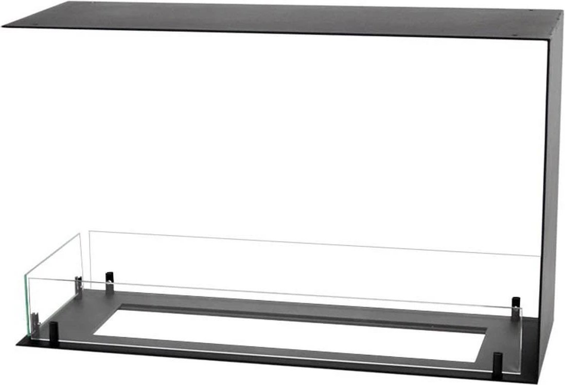 Raumteiler Foco 800 Medium, Bioethanol-Kamin in Trennwand, 3-seitig, 2 Brenner, 3,2 kW