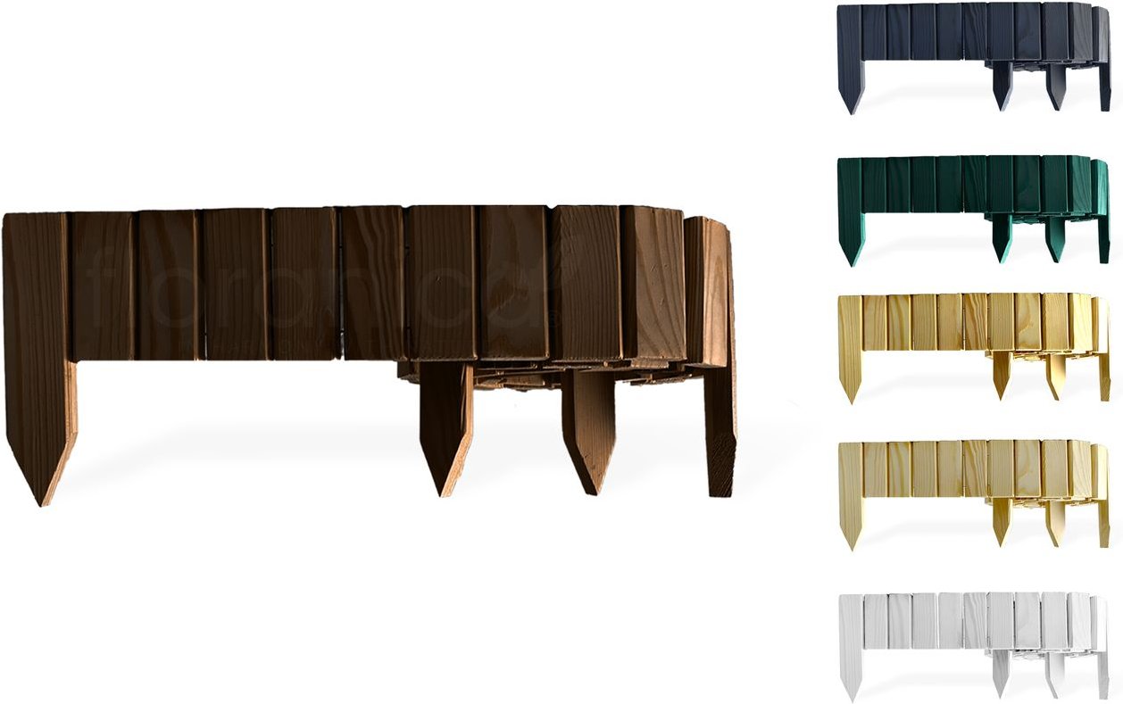 Floranica Rollborder II Flexibler Holzzaun 203cm Höhe: 30cm Braun Imprägniert Kiefernholz