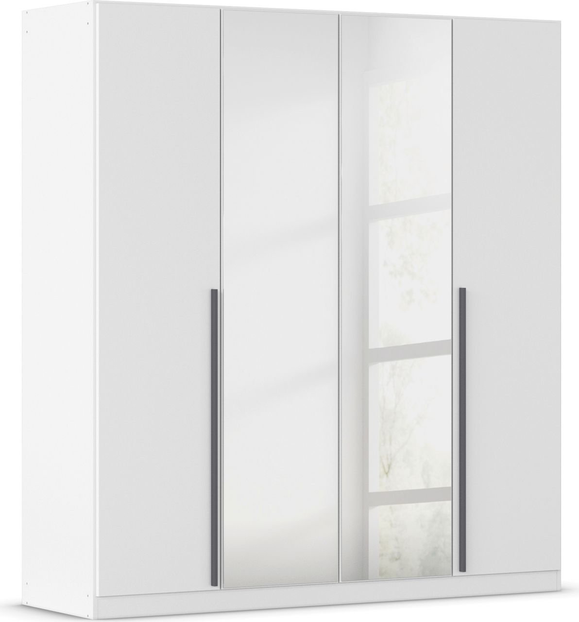 rauch Alba Kleiderschrank 4-türig, mit Spiegel, Farbe Weiß Breite 181 cm