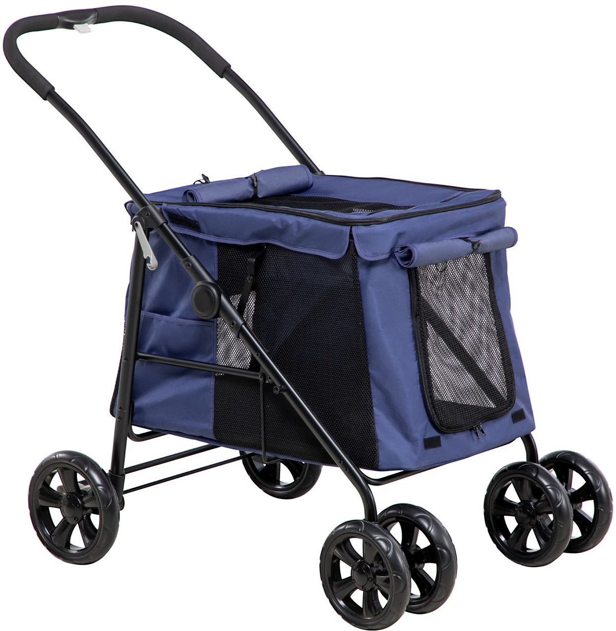 PawHut Hundewagen, Hundetrolley mit Kissen, faltbarer Hundebuggy, Katzenbuggy