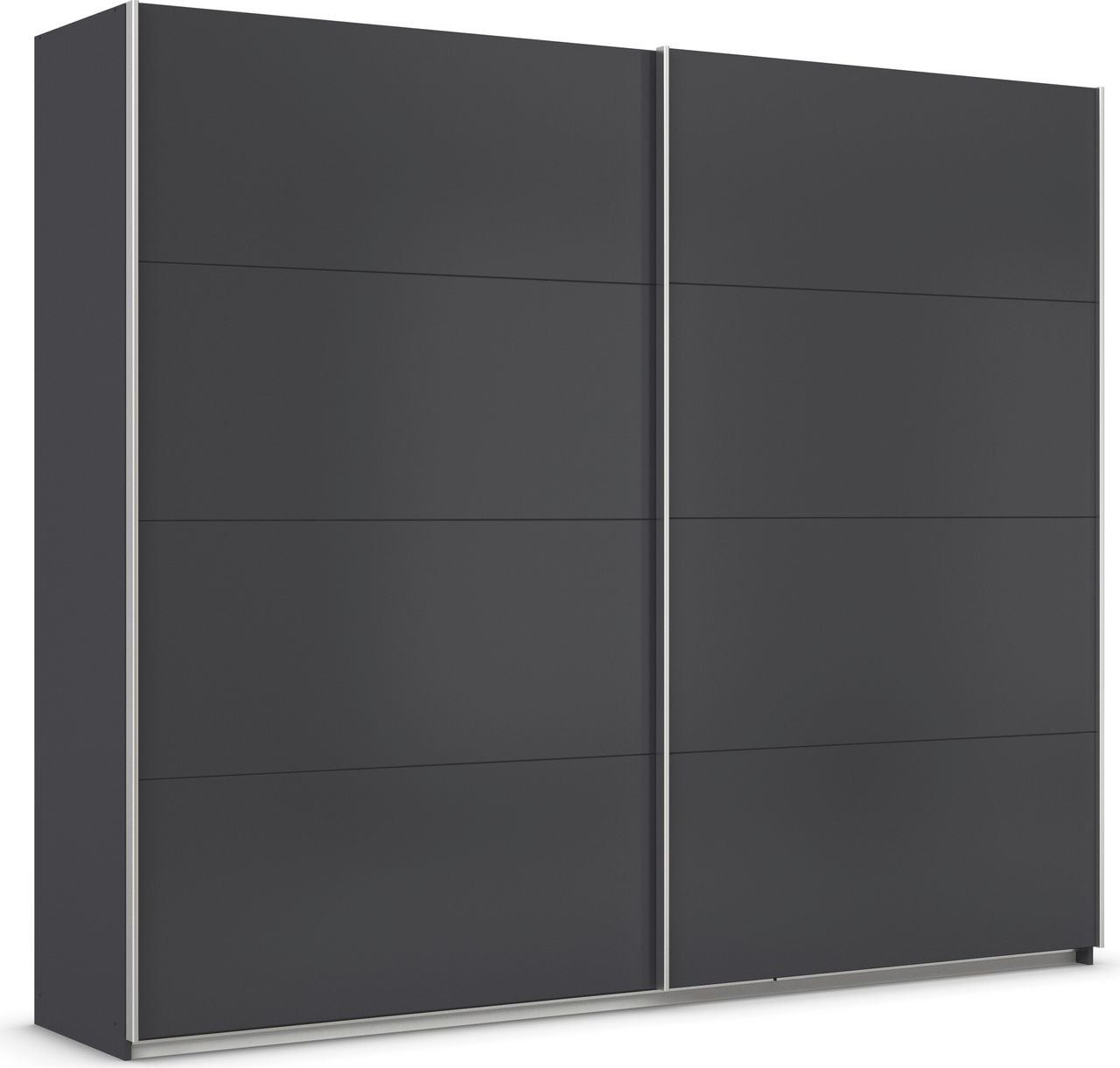 rauch Quadra Kleiderschrank 2-türig, Farbe Grau metallic Breite 271 cm