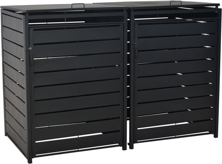 Mülltonnenabdeckung Basis + Anbau klein Stahl