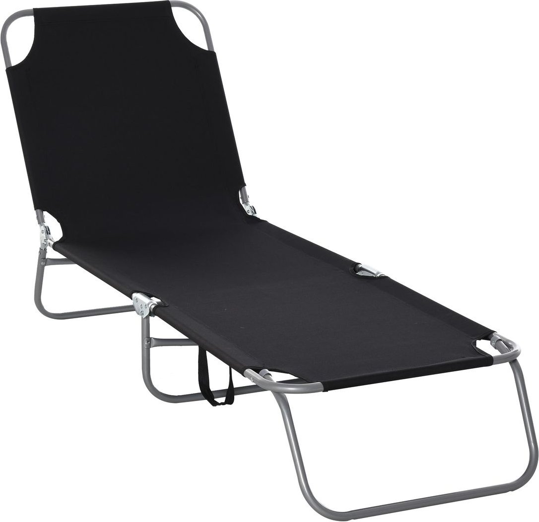 Outsunny Sonnenliege klappbarer Campingliege mit verstellbar Rückenlehne