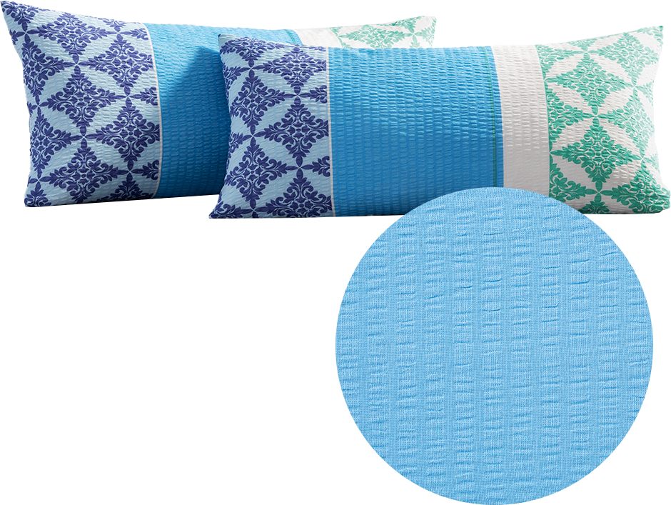 Seersucker-Kissenbezüge, 2er-Set, je ca. 40 x 80 cm