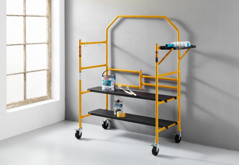 Mobiles Mini Arbeitsgerüst 226 kg Belastbarkeit faltbar gelb