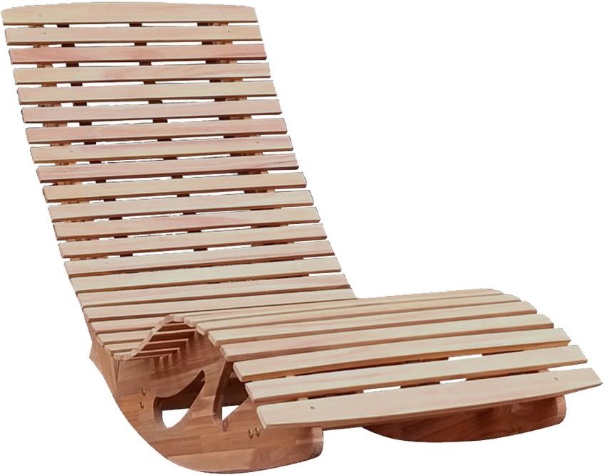 Ergonomische Schwungliege / Saunaliege aus Akazienholz, trennbar - FSC® zertifiziert