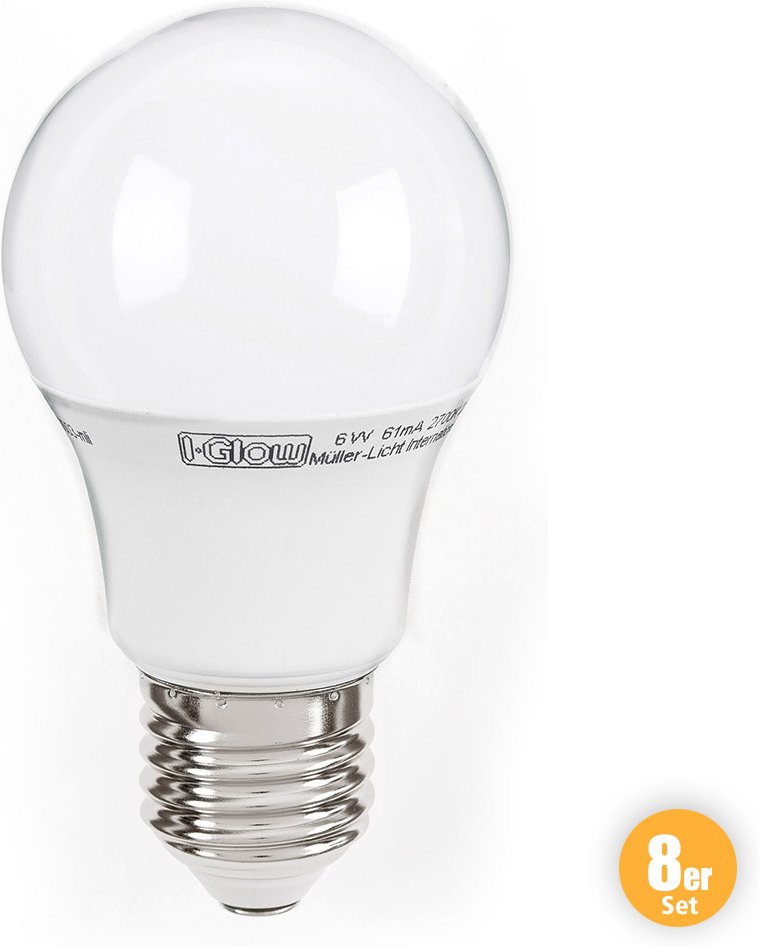 LED-Leuchtmittel, Birne E27 - 8er-Set