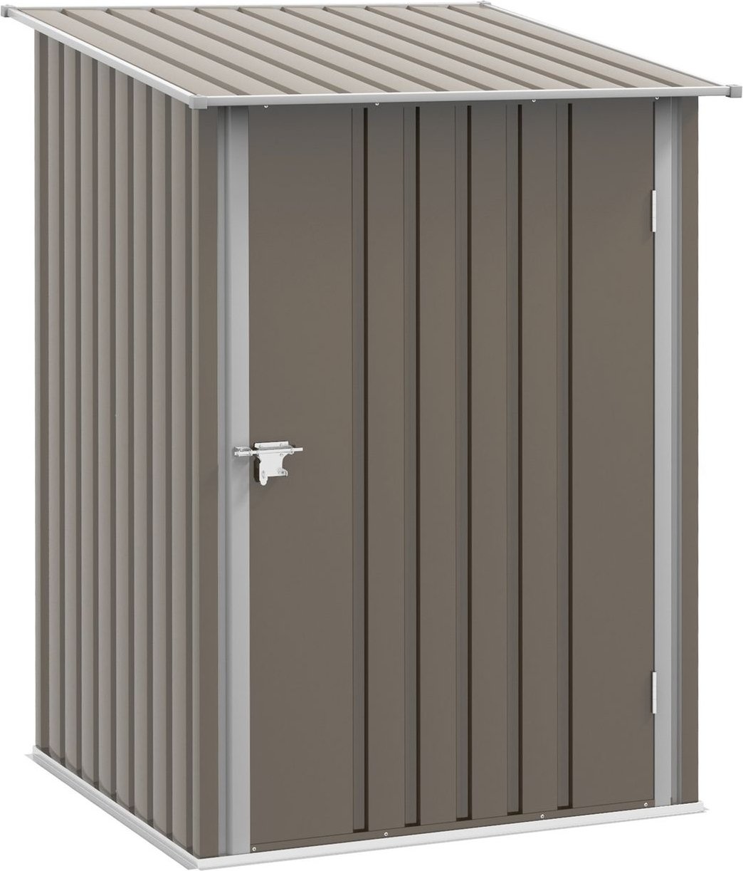 Outsunny Gerätehaus aus Stahl, 0,92 m² Geräteschuppen mit Pultdach für Balkon