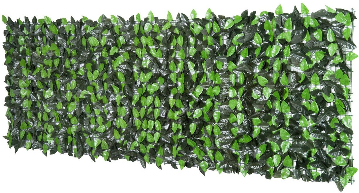 Outsunny Künstliche Hecke Efeu Sichtschutz, Efeu-Zaun mit UV-Schutz, Grün