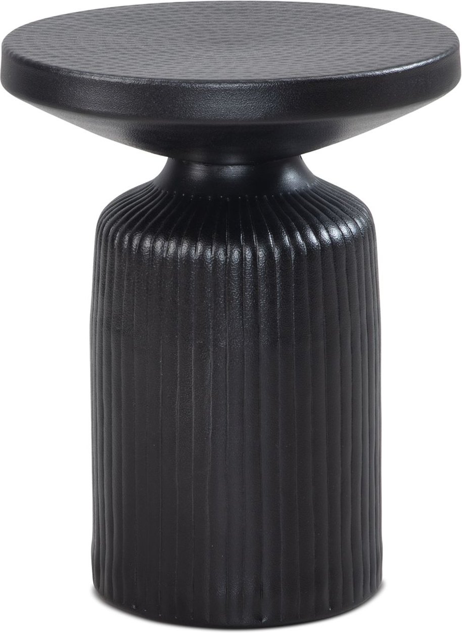 Beistelltisch Metall Schwarz Sofatisch 40x40x50 cm Wohnzimmertisch Rund Hammerschlag