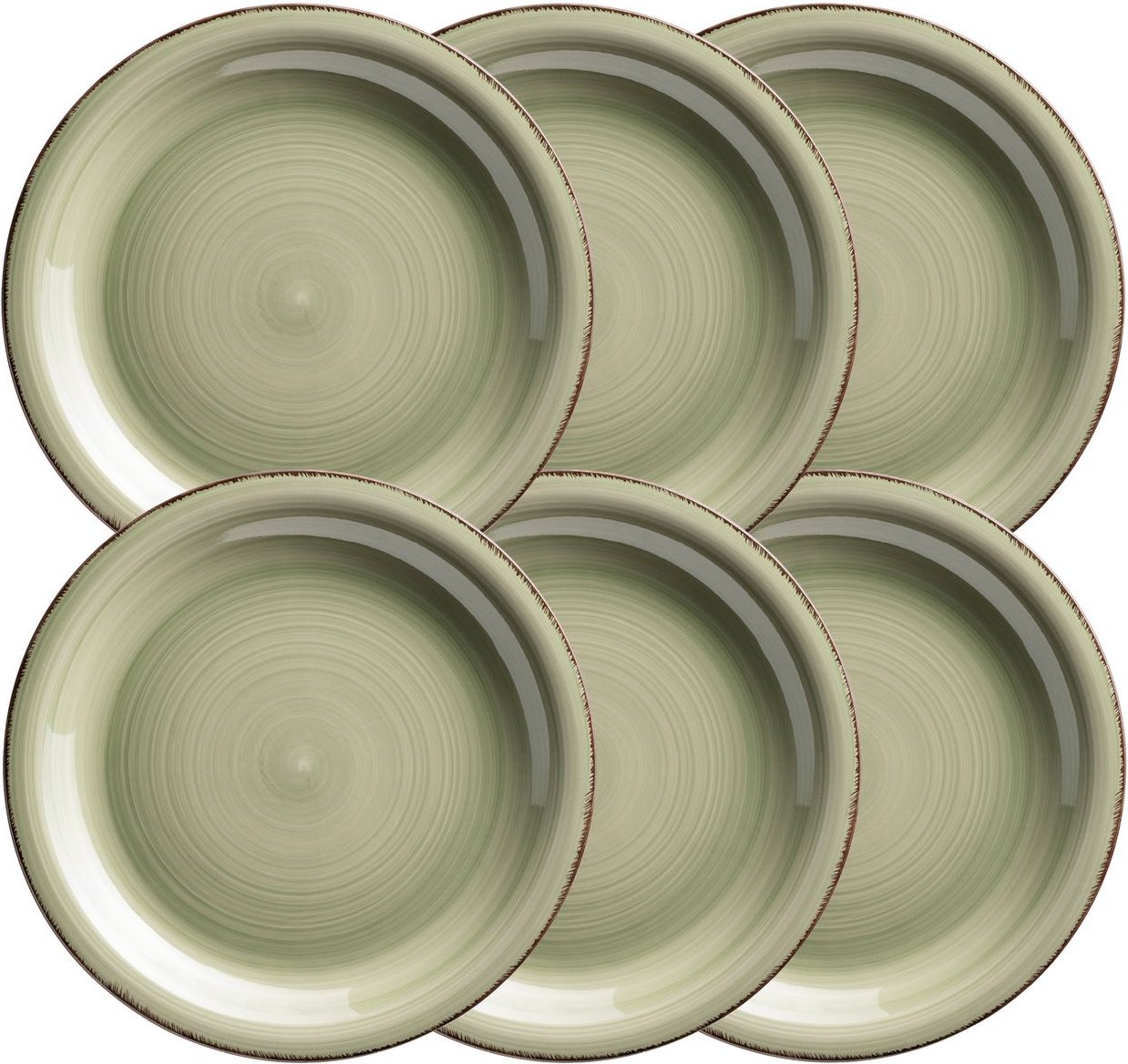 Thumbnail - Teller flach 27 cm, 6-er Set, OLIVGRÜN