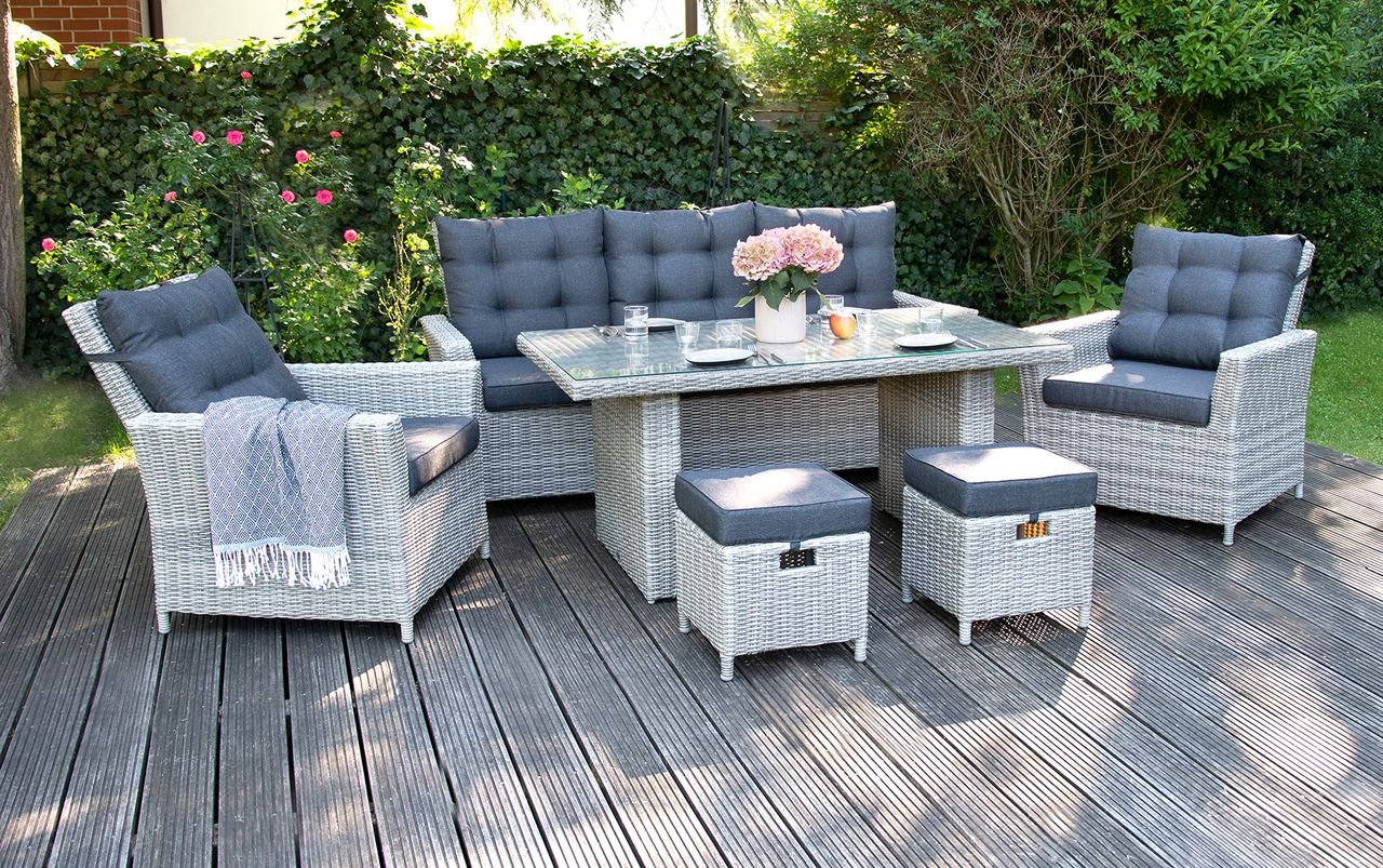 18tlg. Dining-Lounge ASTI im Grau-Mix