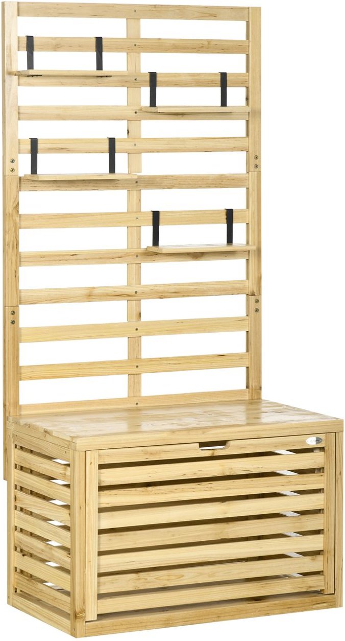 Aufbewahrungsbox, Gartentruhe mit Rankhilfe