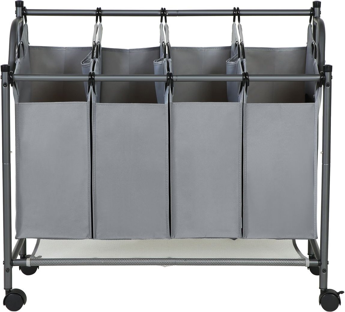 Wäschesortierer mit 4 abnehmbaren Stofftaschen